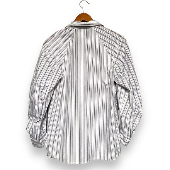Brochu Walker The Tanner Stripe Button Up Blouse M Tempest Stripe Combo Cotton - Picture 2 of 12